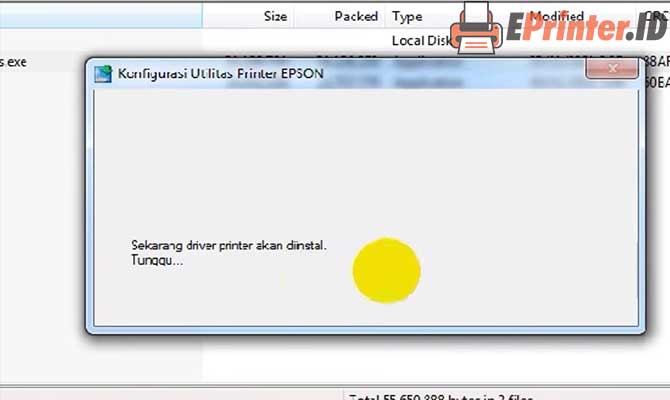 Tunggu Proses Instal Driver Printer Epson L220 ke Laptop