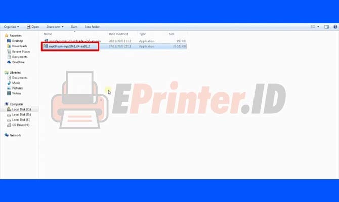 1. Buka File Driver Canon MP237