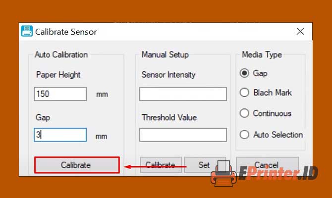 Lalukan Kalibrasi Xprinter