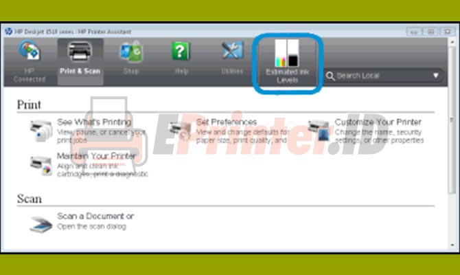 3. Cek Sisa Tinta Printer HP Dengan Software Printer