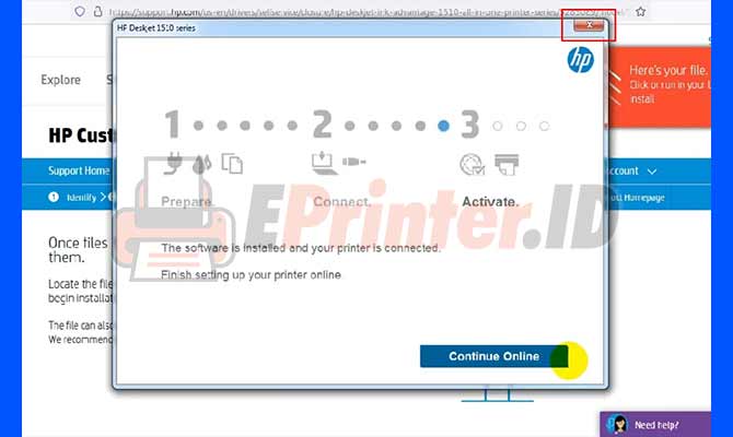 6. Proses Instal Driver HP Deskjet 1515 Selesai