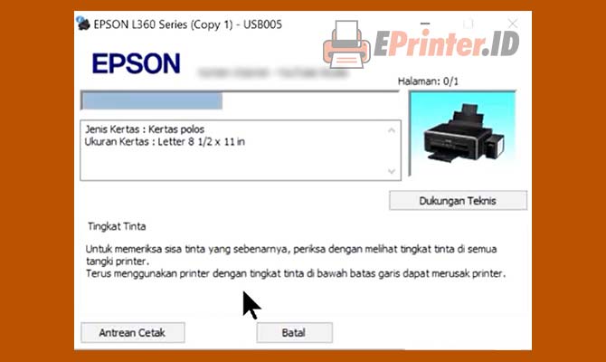 Lakukan Test Print Epson L360