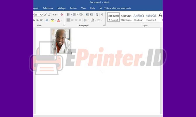 1. Masukan Foto di Word Untuk Cara Print