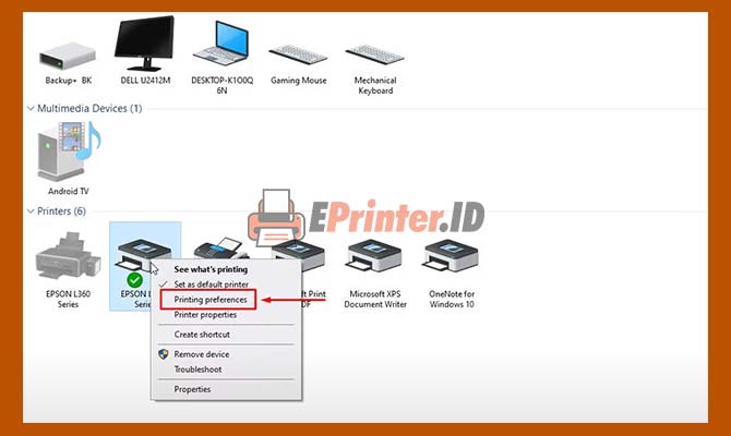 Buka Menu Printing Preferences