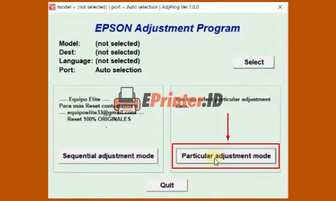 Ketuk Particular Adjustment Mode