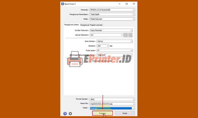 Lakukan Pratinjau Scan