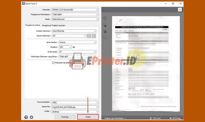 Lakukan Scan di Epson L3110