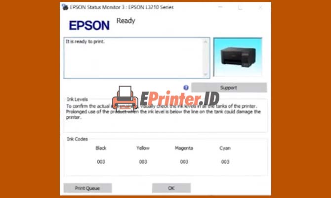 Selesai Reset Epson L3210 Pakai Resetter