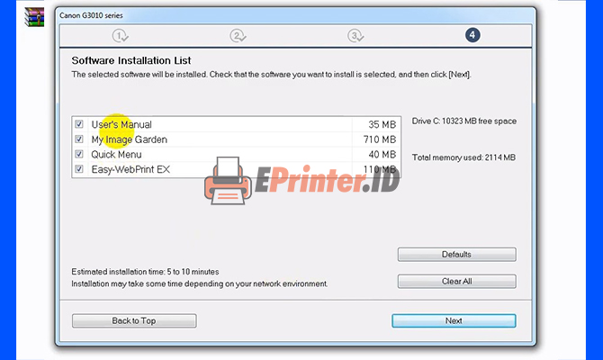 instal driver scanner canon g3010