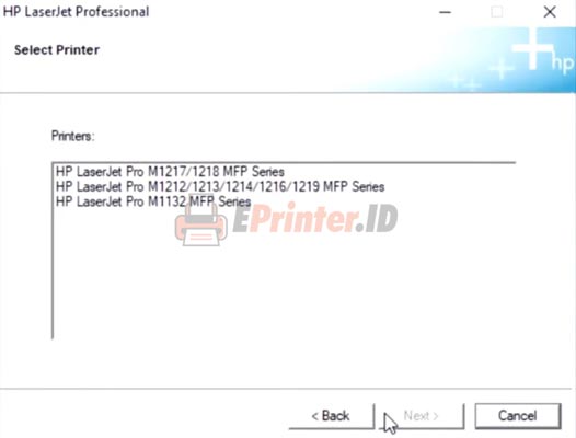pilih Printer HP LaserJet Pro M1132