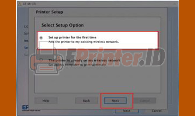 Pilih Set Up Printer For The First Time