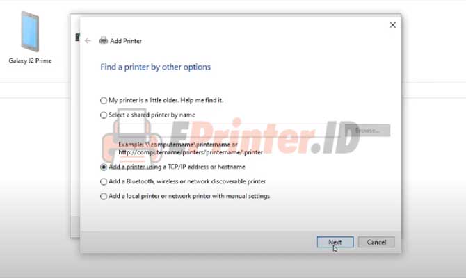 Add a Printer using a TCP IP Address or Hostname