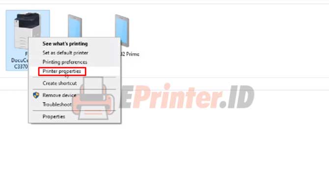 Masuk ke Printer Properties